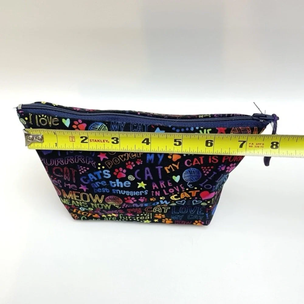 Cat Lovers Makeup Bag Zipper Pouch‎ Colorful Rainbow